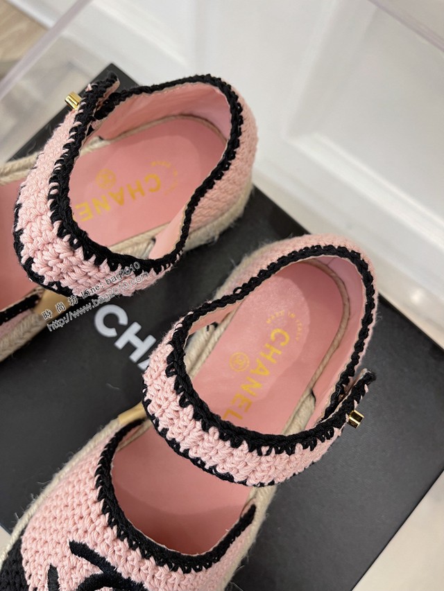 Chanel香奈兒2022春夏爆款高品質新款手工編織漁夫涼鞋 dx3007